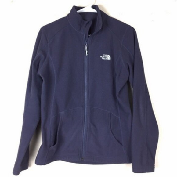 North Face purple gray fleece zip up jacket size medium - Picture 1 of 5